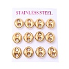 6 Pairs 304 Stainless Steel Stud Earrings EJEW-P340-02G-4