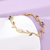 Brass Micro Pave Cubic Zirconia Link Bracelets for Women BJEW-H209-03G-3