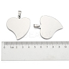 201 Stainless Steel Heart Stamping Blank Tag Pendants STAS-S030-13-3
