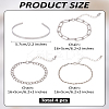 4Pcs Edgy Punk Style Alloy Bracelet Set with Heavy Metal Geometric Chains - 4 Pieces BJEW-LP0001-22-2