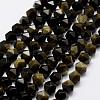 Natural Golden Sheen Obsidian Beads Strands G-K209-02I-6mm-1