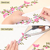 Polyester Rayon Flower Embroider Thread Iron on/Sew On Patches PATC-WH20017-18C-5