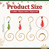 30Pcs 3 Colors Transparent Acrylic Bead with Iron Ornament Hooks HJEW-PH02218-2
