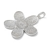 Rack Plating Brass Micro Pave Clear Cubic Zirconia Pendants KK-G515-47P-2