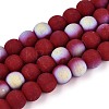 Frosted Opaque Glass Beads Strands GLAA-T032-P8mm-MBB23-1