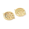 Rack Plating Brass Colorful Cubic Zirconia Moon Star Connector Charm KK-C084-22G-2