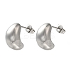 304 Stainless Steel Moon Stud Earrings for Wome EJEW-S237-01A-1
