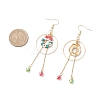 6 Pairs 6 Styles Christmas Theme Alloy Enamel Dangle Earrings EJEW-JE06560-4