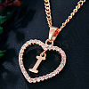 Alloy Crystal Rhinestone Heart with Initial Pendant Necklaces WGD4CFD-09-1