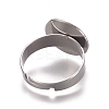 Tarnish Resistant Adjustable 304 Stainless Steel Finger Rings Components LS-X-STAS-E482-19P-2