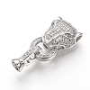 Brass Micro Pave Cubic Zirconia Fold Over Clasps LS-ZIRC-S058-02P-1