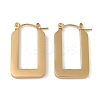 Ion Plating(IP) 201 Stainless Steel Rectangle Hoop Earrings EJEW-I309-39G-1