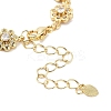 Rack Plating Brass Pave Clear Cubic Zirconia Flower Link Chain Bracelets for Women BJEW-R317-15G-3