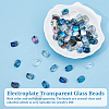 ARRICRAFT 70Pcs 7 Colors  Electroplate Transparent Glass Beads EGLA-AR0001-18-4
