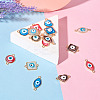 32Pcs 16 Styles Evil Eye Zinc Alloy Epoxy Resin Connector Charms ENAM-TA0001-33-6