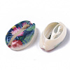 Printed Natural Cowrie Shell Beads X-SSHEL-R047-01-C02-3