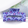 Flower Pattern PVC Plastic Claw Hair Clips PW-WG97083-01-1