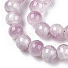 Crackle Baking Paint Imitation Jade Glass Beads Strands DGLA-T003-6mm-04-2