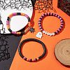 3Pcs Halloween Theme Handmade Polymer Clay Beaded Stretch Bracelets BJEW-TA00466-2