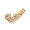 Brass Micro Pave Clear Cubic Zirconia Pendants KK-B099-01G-J-2
