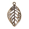 Tibetan Style Alloy Filigree Leaf Pendants X-TIBEP-Q040-023AB-NR-1