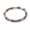 Natural Gemstone & Non-Magnetic Synthetic Hematite Beads Stretch Bracelets BJEW-JB04691-2