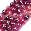 Electroplated Natural Agate Beads Strands G-B191-A07-10mm-06-2