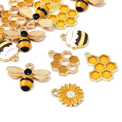 20Pcs 5 Styles Alloy Enamel Pendants ENAM-FP0002-57-1