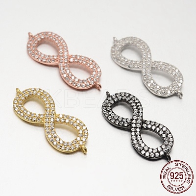 Infinity 925 Sterling Silver Micro Pave Cubic Zirconia Links STER-F011-015-1