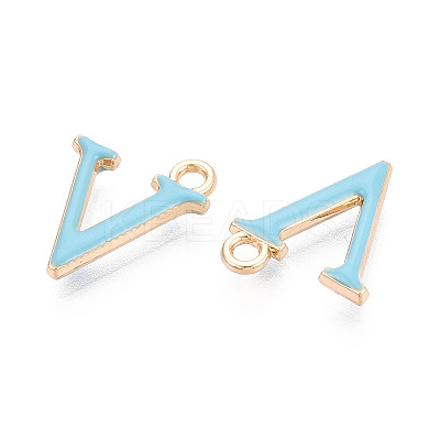 Rack Plating Alloy Enamel Pendants ENAM-T024-53V-G-1