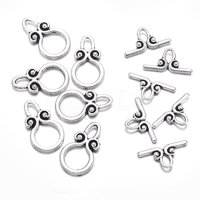 Ring Tibetan Style Alloy Toggle Clasps LS-A1011Y-1