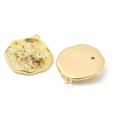 Brass Micro Pave Cubic Zirconia Pendants KK-P258-19G-02-1