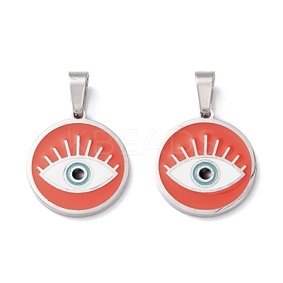 304 Stainless Steel Enamel Pendants STAS-A056-14P-1