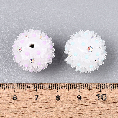 Handmade Polymer Clay Rhinestone with Resin Daisy Flower CLAY-T022-02A-1