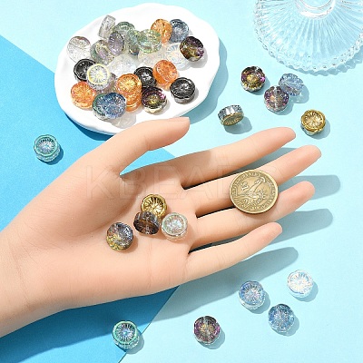 20Pcs Full Rainbow Plated Electroplate Glass Transparent Beads EGLA-YW0005-20-1