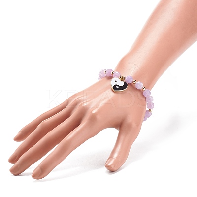 Natural Lavender Amethyst Stretch Bracelet BJEW-JB08525-05-1