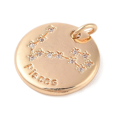 Brass with Clear Cubic Zirconia Pendants KK-N256-24L-G-1