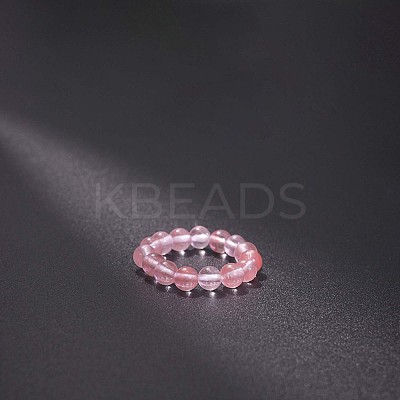 Synthetic Watermelon Stone Glass Stretchy Finger Rings FS-WG01730-47-1