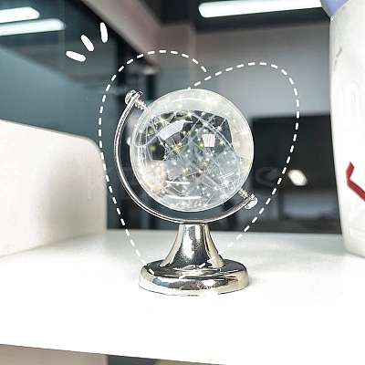 Featuring Brass and Glass Rotating Globe with Acid Etched Map PW-WGAE513-01-1