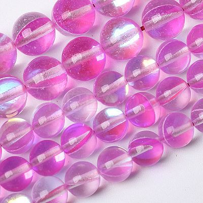 Synthetic Moonstone Beads Strands G-P528-J01-04-1