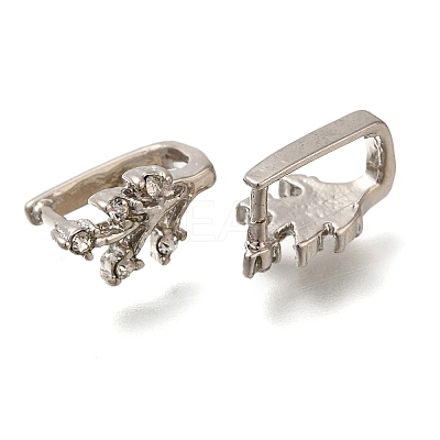 PVD Vacuum Plating & Long-Lasting Plated Brass with Rhinestone Pinch Bails KK-S402-06H-NR-1