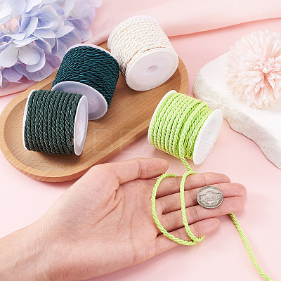4 Rolls 4 Colors Round Polyester Cord OCOR-TA0003-88B-1