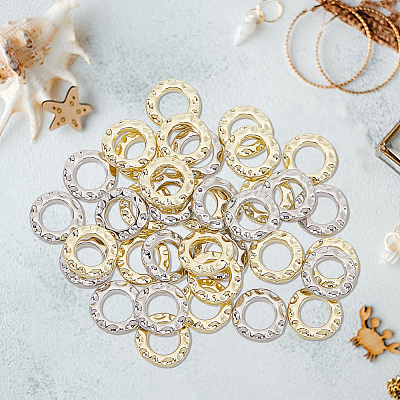 40Pcs 2 Colors Rack Plating Alloy Linking Rings FIND-GL0001-64-1