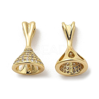 Rack Plating Brass Micro Pave Cubic Zirconia Cup Pearl Peg Bails Pin Pendants KK-S397-12G-1