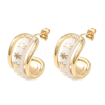 Rack Plating Brass Enamel Stud Earrings KK-CBAB1AF-38A-G-1