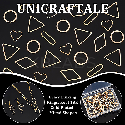 40Pcs 5 Styles Brass Linking Rings KK-UN0002-97-1