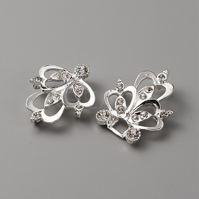 Zinc Alloy Crystal Rhinestone Snap Lock Clasps LS-FIND-WH0008-19S-1