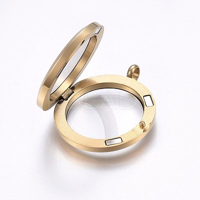 304 Stainless Steel Magnetic Floating Locket Pendants STAS-O103-35-1