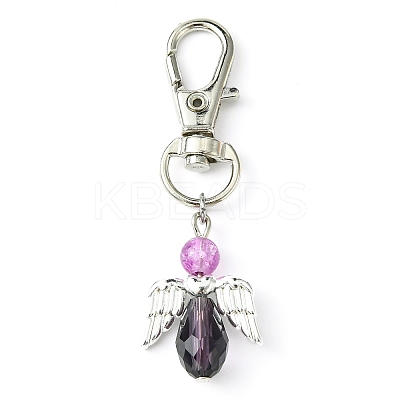 Angel Glass Pendant Decoration HJEW-JM01557-02-1