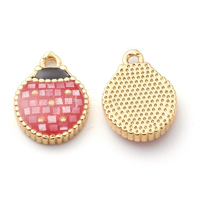 Brass Shell Pendants ZIRC-H111-07-1